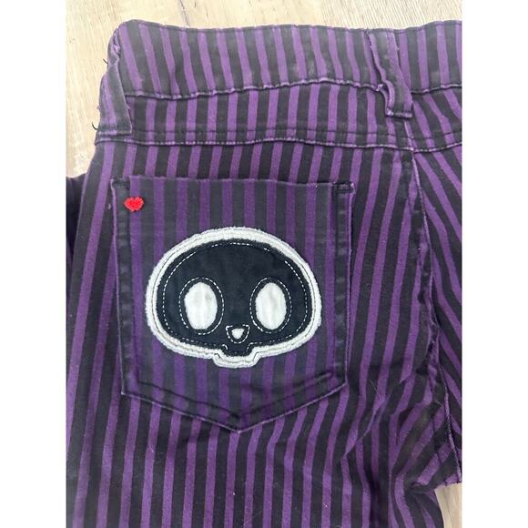 Vintage Skelanimals Hot Topic purple Goth black size 5 jeans RARE - Picture 6 of 7